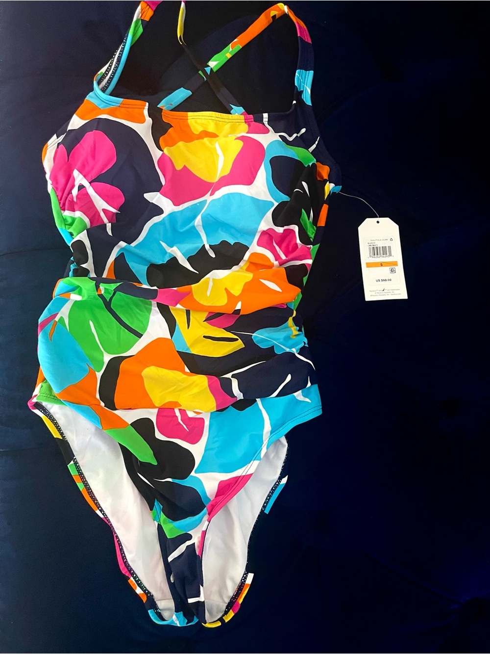 Nautica Women One-Piece Swimsuit - Bright Orange, Pink, Blue, Green, Black